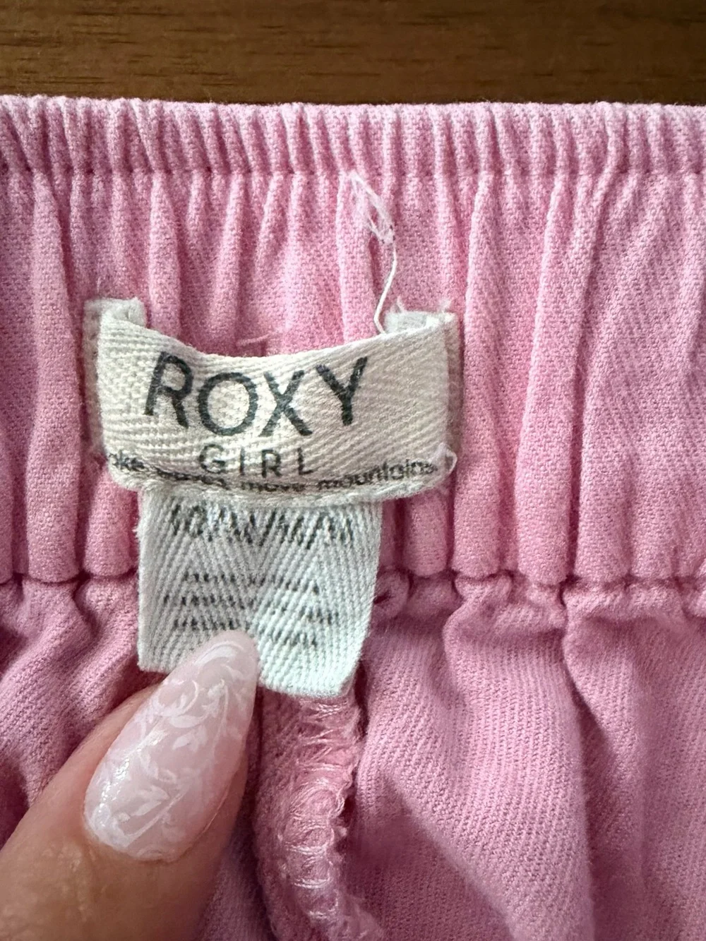 Roxy Girls' Pink Elastic-Waist Tie Shorts Size 10 / Medium